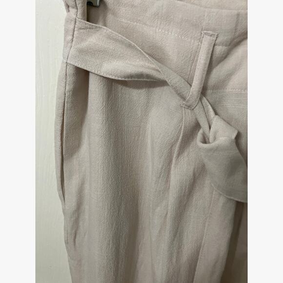 Bar III Womens Tie-Waist Paperbag Ankle Pants Beige Sz 2XL W Pockets Light Beige - Picture 6 of 8